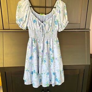 Altar’d State - Puff sleeve mini dress, blue floral